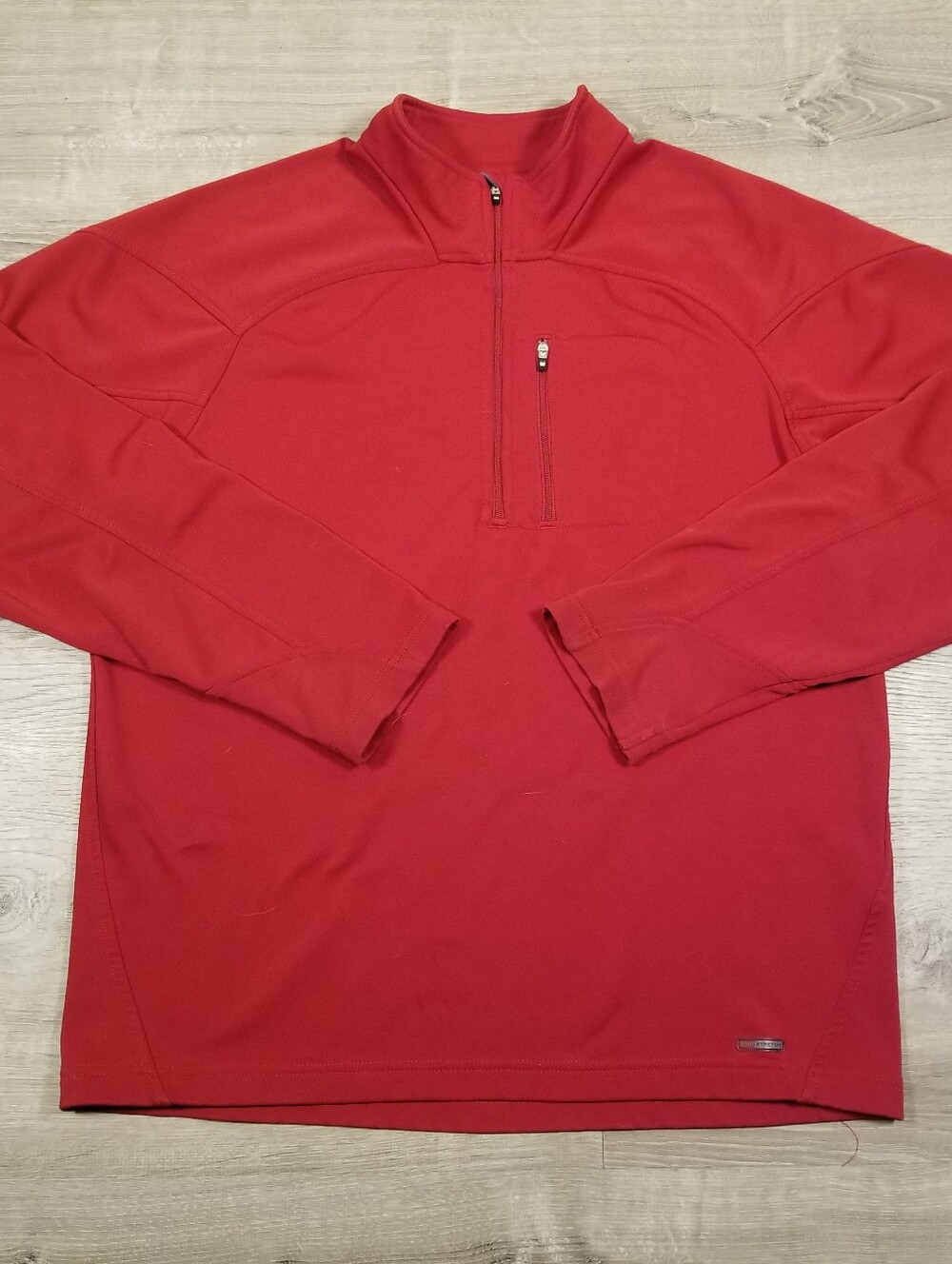 Helly Hansen Pro Stretch Quarter Zip Pullover Mens Medium Red Chest Pocket